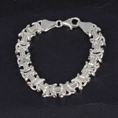 925 Ayar Gümüş Euro Kral Bileklik thumbnail 2