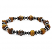 Küre Kesim Hematit & Kaplangözü Erkek Doğal Taş Bileklik - 3