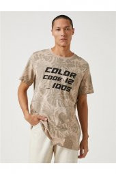 3sam10061hk Kahverengi Desenli 02h Erkek Pamuk Jersey T-shirt - 2