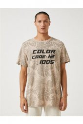 3sam10061hk Kahverengi Desenli 02h Erkek Pamuk Jersey T-shirt - 3