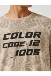 3sam10061hk Kahverengi Desenli 02h Erkek Pamuk Jersey T-shirt - 5