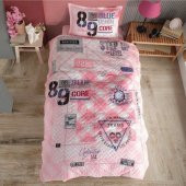 Şeker Portakalım Clasy Tek Kişilik Pamuk Ranforce Dört Mevsim Set Denim V1 Pembe - 1