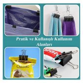 Çelik Kıskaç Klips 32 mm 12 Adet 1 Paket Metal Mandal Binder Clips Kıska 150 Sayfa Kapasiteli Çok Amaçlı Kullanım - 6