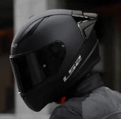 LS2 Rapıd 2 Race Mat Siyah Fullface Motosiklet Kaskı Siyah Camlı thumbnail 4