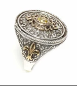 Sitrin Taşlı Konstantinapol Tasarım Otantik Yüzük thumbnail 1