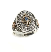 Konstantinapol Tasarım Safir Taşlı Otantik Yüzük thumbnail 2