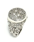 925 Ayar Gümüş Bronz Konstantinapol Tasarım Taşlı Yüzük thumbnail 4