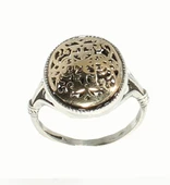 925 Ayar Gümüş Bronz Konstantinapol Tasarım Otantik Yüzük thumbnail 3