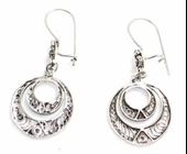 925 Ayar Gümüş 2' li Dairesel Telkari Küpe thumbnail 1