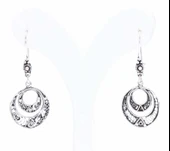 925 Ayar Gümüş 2' li Dairesel Telkari Küpe thumbnail 3