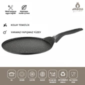 Amboss Mocca Granit Kaplama Krep Tavası 26 cm thumbnail 3