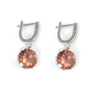 925 Ayar Gümüş Yuvarlak Zultanit Taşlı Küpe thumbnail 2