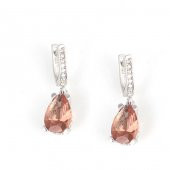 925 Ayar Gümüş Damla Zultanit Taşlı Küpe - 1