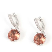 925 Ayar Gümüş Yuvarlak Zultanit Taşlı Küpe thumbnail 1