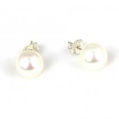 925 Ayar Gümüş Arkalıklı İnci Top Küpe - 2