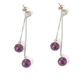 925 Ayar Gümüş Ametist Toplu Fasetli Küpe thumbnail 1