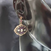 925 Ayar Gümüş Elmas Görünümlü Zirkon Taşlı Küpe, Dörtgen thumbnail 2