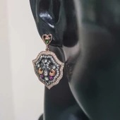 925 Ayar Gümüş Elmas Görünümlü Zirkon Taşlı Küpe thumbnail 2