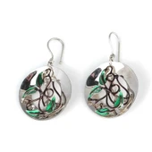 925 Ayar Gümüş Çanaklı, Mineli Yaprak Küpe thumbnail 2