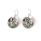 925 Ayar Gümüş Çanaklı, Mineli Yaprak Küpe thumbnail 1