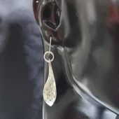 925 Ayar Gümüş Kayık Model Kırmızı Zirkon Taşlı Küpe thumbnail 2