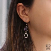 925 Ayar Gümüş Ametist Ve Zirkon Taşlı Küpe thumbnail 1