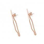 925 Ayar Gümüş Zincir Sallantılı Küpe - 1