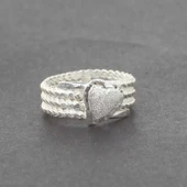 925 Ayar Gümüş 3 Sıra Burma Yüzük thumbnail 2