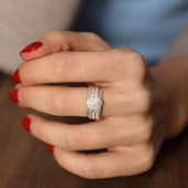 925 Ayar Gümüş 3 Sıra Burma Yüzük thumbnail 1