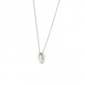 925 Ayar Gümüş Oval Tektaş Kolye - 4