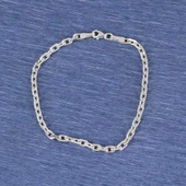 925 Ayar Gümüş 50'Lik Forse Zincir Bileklik thumbnail 1