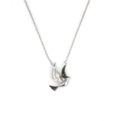 925 Ayar Gümüş Zirkon Taşlı Barış Güvercin Kolye thumbnail 2