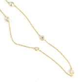 925 Ayar Gümüş Taşlı Forse Zincir Uzun Kolye thumbnail 3