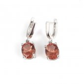 925 Ayar Gümüş Oval Zultanit Taşlı Küpe - 1