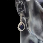 925 Ayar Gümüş Damla Oniks Taşlı Anturaj Küpe thumbnail 2