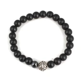 925 Ayar Gümüş Boncuklu Lav Taşı Bileklik thumbnail 3