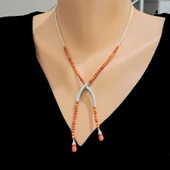 925 Ayar Gümüş Şarnelli Mercan Toplu Kolye thumbnail 1