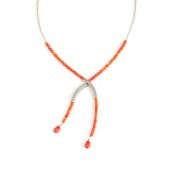 925 Ayar Gümüş Şarnelli Mercan Toplu Kolye - 2