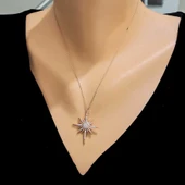 925 Ayar Gümüş Kutup Yıldızı Kolye thumbnail 1
