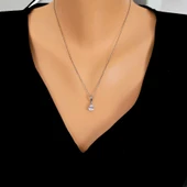 925 Ayar Gümüş Damla Zirkon Taşlı Kolye thumbnail 1