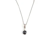 925 Ayar Gümüş Yuvarlak Küçük Boy Oniks Taşlı Kolye thumbnail 2