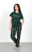 Nisanca Kısa Kollu Pamuk Kadın Pijama Takımı- Sevgili Pijaması- Tek Adet - 3