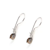 925 Ayar Gümüş Damla Mistik Topaz Küçük Boy Küpe thumbnail 2