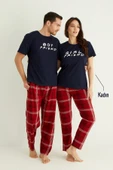 Nisanca Kısa Kollu Pamuk Kadın Pijama Takımı- Sevgili Pijaması- Tek Adet - 11