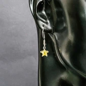 925 Ayar Gümüş Yıldız Model Sitrin Taşlı Küpe thumbnail 4