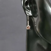 925 Ayar Gümüş Yuvarlak Büyük Boy Mistik Topaz Taşlı Küpe thumbnail 2