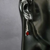 925 Ayar Gümüş Damla Büyük Oniks Taşlı Küpe thumbnail 2