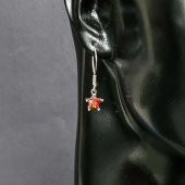 925 Ayar Gümüş Yıldız Model Sentetik Yakut Taşlı Küpe - 3