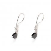 925 Ayar Gümüş Damla Küçük Oniks Taşlı Küpe - 2