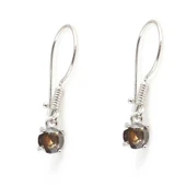 925 Ayar Gümüş Yuvarlak Küçük Boy Mistik Topaz Taşlı Küpe thumbnail 1